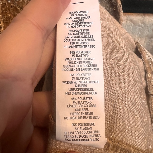 NWT Gold Sequin Velvet Mini Wrap Dress XL - Picture 7 of 9